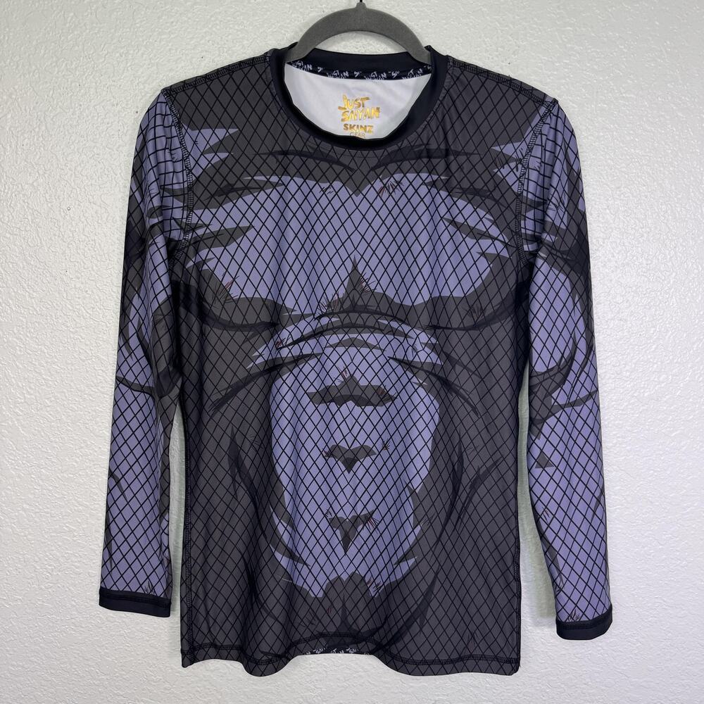 Just Saiyan Shirt Mens Medium Skinz Gear Compression Rash Guard Anime Gym Top M